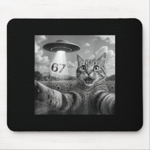 67 Katzen-Selfie mit außerirdischen Ufos Lustige K Mousepad