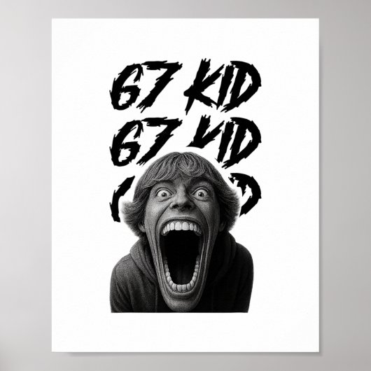 67 Kid 67 Meme Sechs Sieben 6-7 Lustiger Internet- Poster (Vorne)