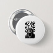 67 Kind 67 Meme Sechs Sieben 6-7 Lustiger Internet Button (Vorne & Hinten)