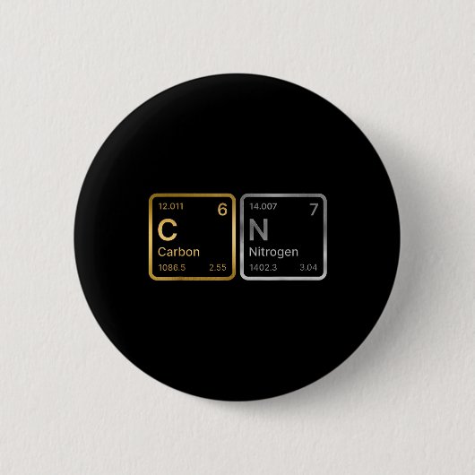 67 Kohlenstoff Stickstoff Wissenschaft Chemie Peri Button (Vorderseite)
