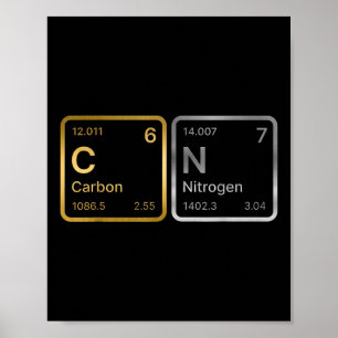 67 Kohlenstoff Stickstoff Wissenschaft Chemie Peri Poster