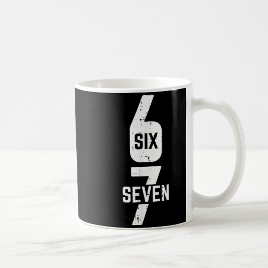 67 Kostüm Six Seven Meme Nummer 6 7 Auf Ihm Männer Kaffeetasse (Rechts)