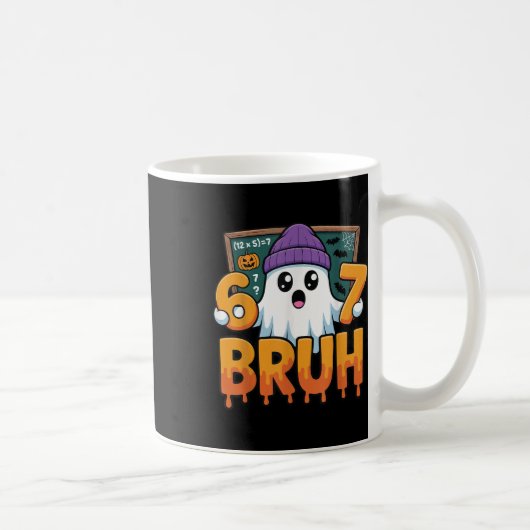 67 Lehrer Gespenst Sechs Sieben Meme Mathe-Gleichu Kaffeetasse (Rechts)
