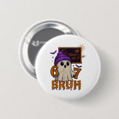 67 Lehrer Halloween Geist Sechs Sieben Meme Mathe Button (Vorne & Hinten)