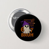 67 Lehrer Halloween Geist Sechs Sieben Meme Mathe Button (Vorne & Hinten)