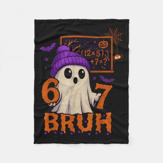 67 Lehrer Halloween Geist Sechs Sieben Meme Mathe Fleecedecke (Vorderseite)