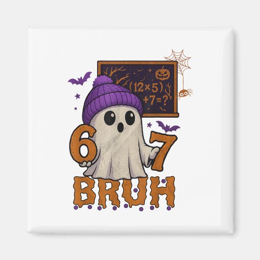 67 Lehrer Halloween Geist Sechs Sieben Meme Mathe  Magnet (Vorne)