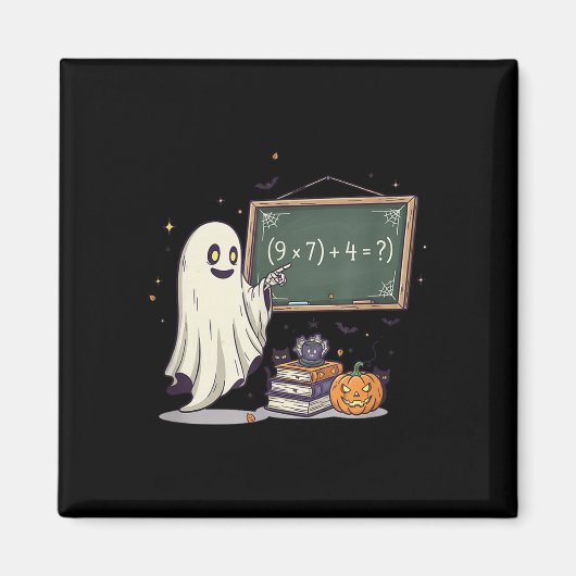 67 Lehrer Halloween Geist Sechs Sieben Meme Mathe- Magnet (Vorne)