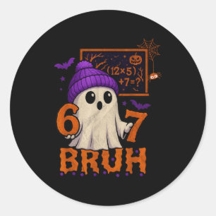 67 Lehrer Halloween Geist Sechs Sieben Meme Mathe Runder Aufkleber