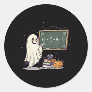 67 Lehrer Halloween Geist Sechs Sieben Meme Mathe- Runder Aufkleber