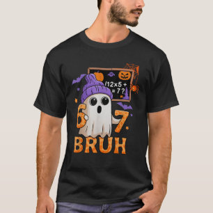 67 Lehrer Halloween Geist Sechs Sieben Meme Mathe T-Shirt