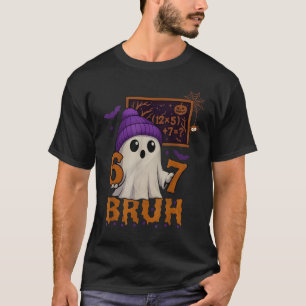 67 Lehrer Halloween Geist Sechs Sieben Meme Mathe T-Shirt