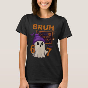 67 Lehrer Halloween Geist Sechs Sieben Meme Mathe T-Shirt