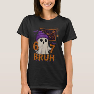 67 Lehrer Halloween Geist Sechs Sieben Meme Mathe  T-Shirt