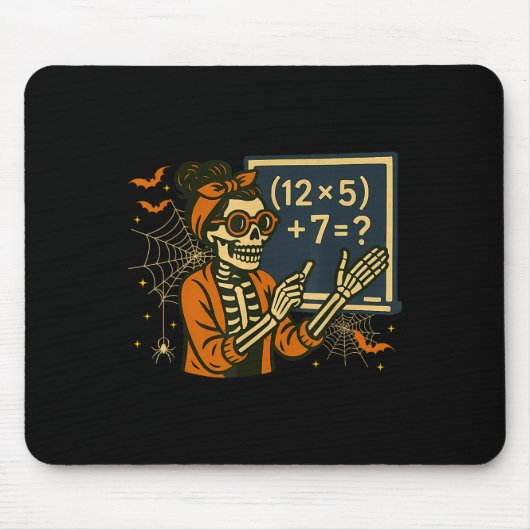 67 Lehrer Halloween Skelett Sechs Sieben Meme Math Mousepad (Vorne)