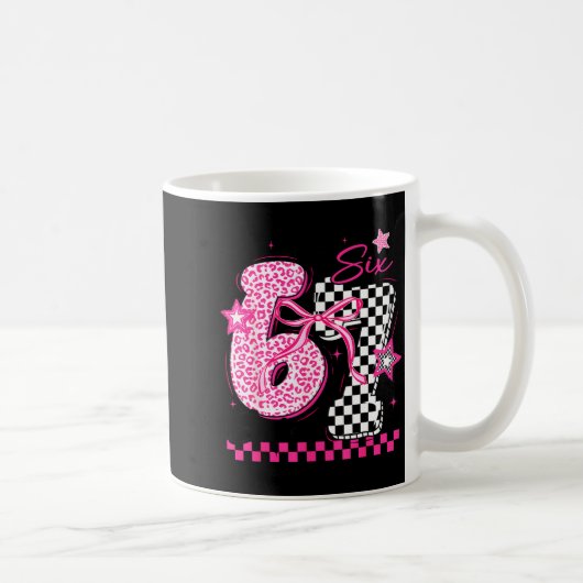 67 Leopard Checkered Funny Six Seven Meme 6-7 Teac Kaffeetasse (Rechts)