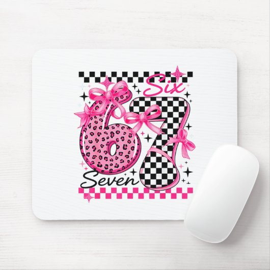 67 Leopard Checkered Six Seven Meme 6-7 Teachers  Mousepad (Mit Mouse)