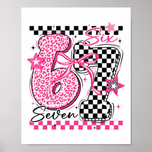 67 Leopard Kariert Lustig Six Seven Meme 6-7 Tee Poster