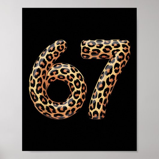 67 Leopard Meme Funny Six Seven Gen Alpha Slang Ch Poster (Vorne)