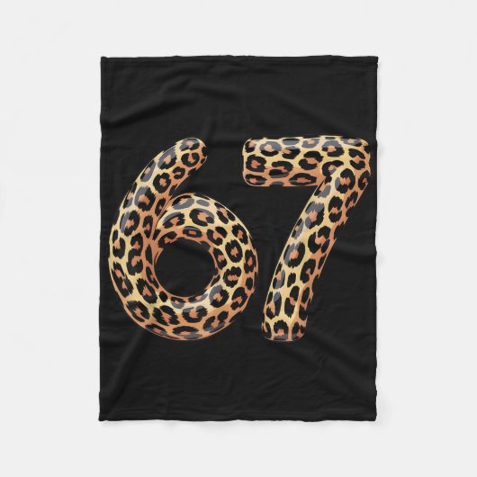 67 Leopard Meme Lustig Six Seven Gen Alpha Slang C Fleecedecke (Vorderseite)