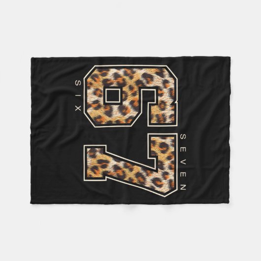 67 Leopard Pattern Retro Sixty Seven Animal Skin S Fleecedecke (Vorderseite (Horizontal))