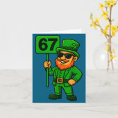 67 Leprechaun Six Seven Gen Meme Lucky Vibes St Pa Karte (Gelbe Blume)