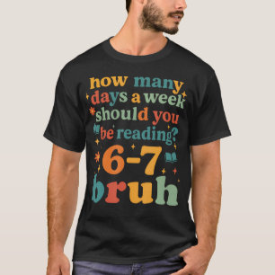 67 Lesender Ela-Lehrer Retro-Bibliothekar 6 7 Meme T-Shirt