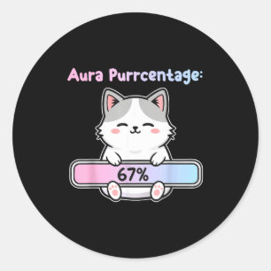 67 Lustige Katze Aura Energie Bei Six Seven Meme G Runder Aufkleber