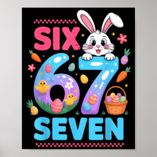 67 lustige sechs sieben Gen Meme süße Kaninchen Ha Poster