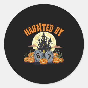 67 Lustige Six Seven Gen Alpha Z Halloween 67 Verf Runder Aufkleber