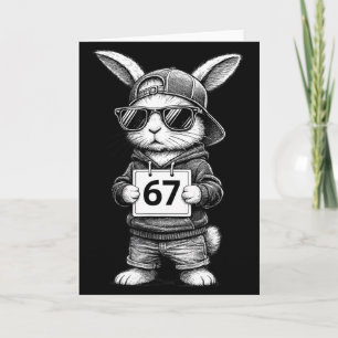 67 Lustige Six Seven Gen Meme Kaninchen Bunny Sung Karte