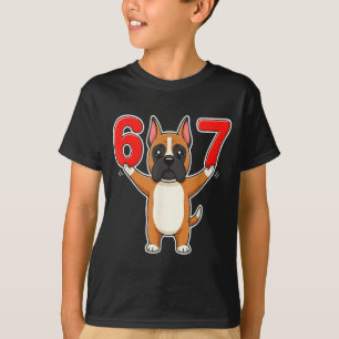 67 Lustiger Boxerhund Six Seven 6-7 Meme Gen Z Hum T-Shirt