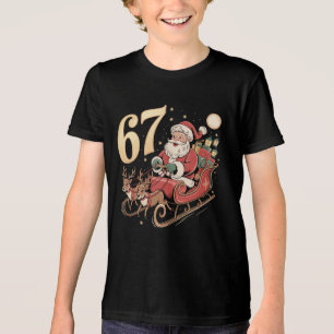 67 lustiger Weihnachtsmann Tri-Blend Shirt