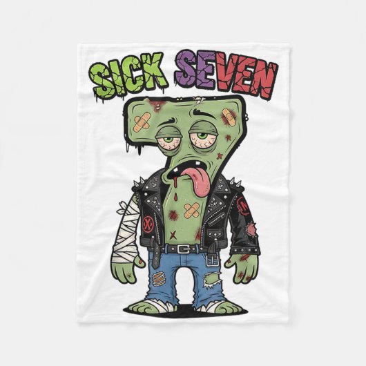 67 Lustiger Zombie Sechs Sieben Humor Meme Brainro Fleecedecke (Vorderseite)