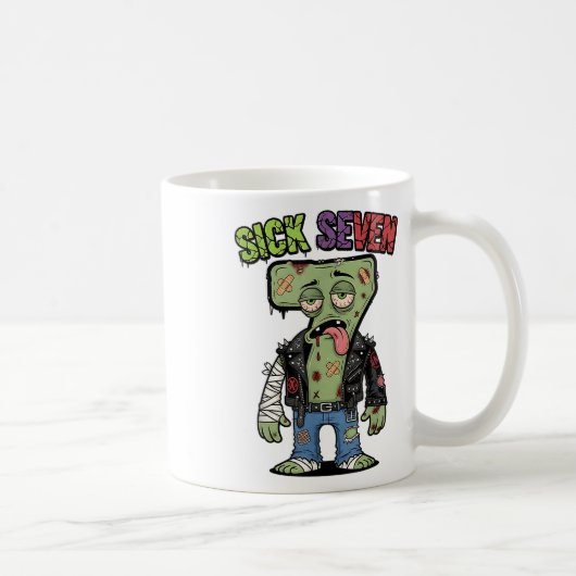 67 Lustiger Zombie Six Seven Humor Meme Brainrot K Kaffeetasse (Rechts)