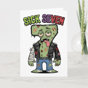 67 Lustiger Zombie Six Seven Humor Meme Brainrot K Karte