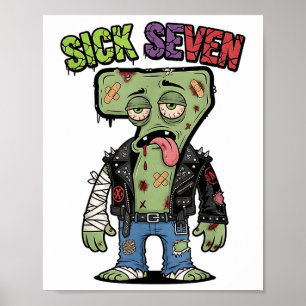 67 Lustiger Zombie Six Seven Humor Meme Brainrot K Poster
