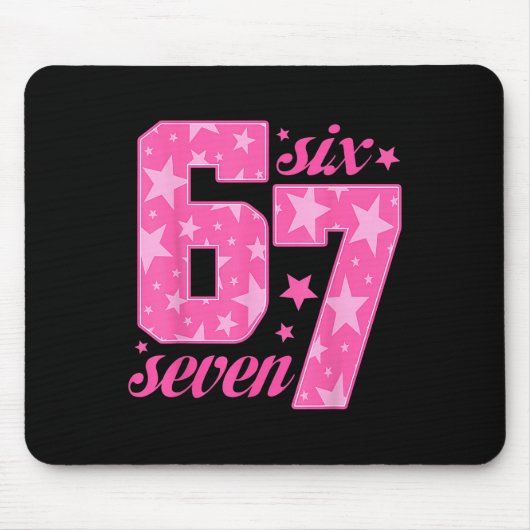 67 Lustiges Meme Rosa Mädchen Mousepad (Vorne)
