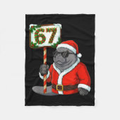 67 Manatee Christmas Six Seven Meme Brainrot Manat Fleecedecke (Vorderseite)