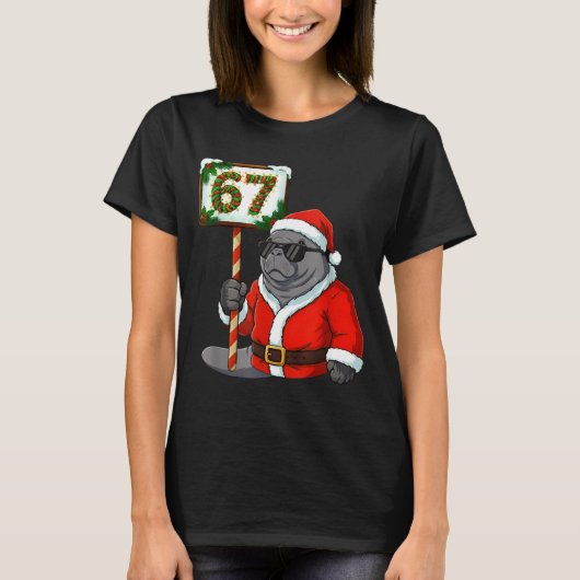 67 Manatee Christmas Six Seven Meme Brainrot Manat T-Shirt (Vorderseite)