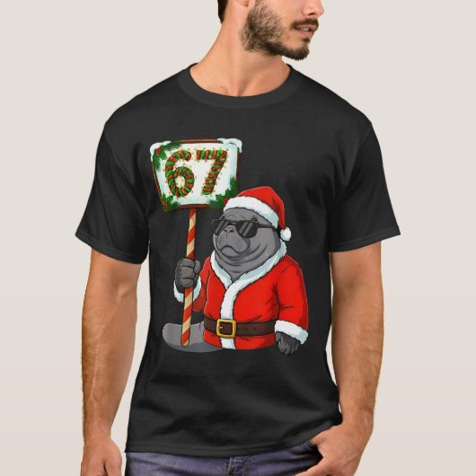 67 Manatee Christmas Six Seven Meme Brainrot Manat T-Shirt (Vorderseite)