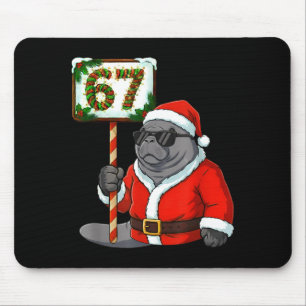 67 Manatee Weihnachten Six Seven Meme Brainrot Man Mousepad