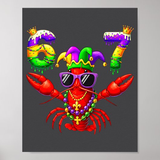 67 Mardi Gras Crawfish Beads Six Seven Carnival Bo Poster (Vorne)