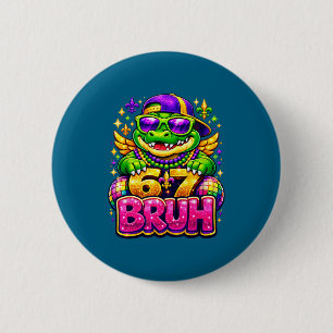 67 Mardi Gras Party Alligator Mardigator sechs sie Button
