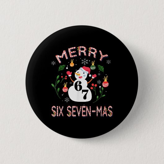 67 Mas Meme Candy Cane Six Seven Kinder Männer Fra Button (Vorderseite)