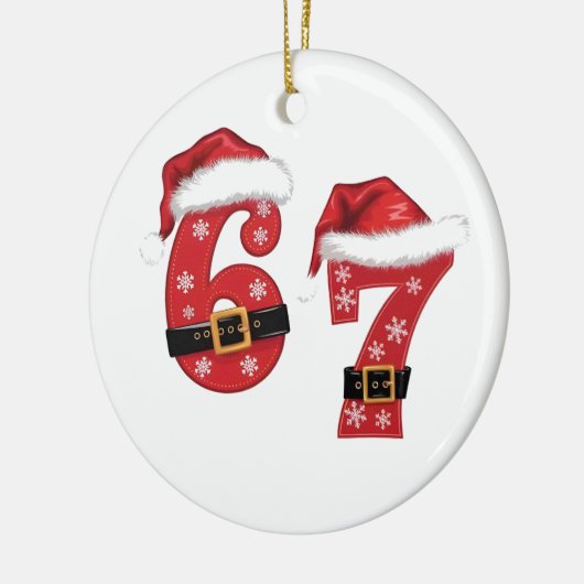 67 Mason Let's Get Sandy Weihnachten 67 Meme Funny Keramik Ornament (Links)