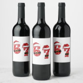 67 Mason Let's Get Sandy Weihnachten 67 Meme Funny Weinetikett (Flaschen)