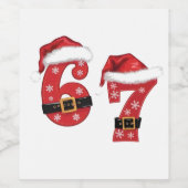 67 Mason Let's Get Sandy Weihnachten 67 Meme Funny Weinetikett (Einzelnes Label)