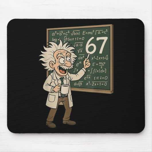 67 Math Meme Funny Professor Genius Chalkboard  Mousepad (Vorne)