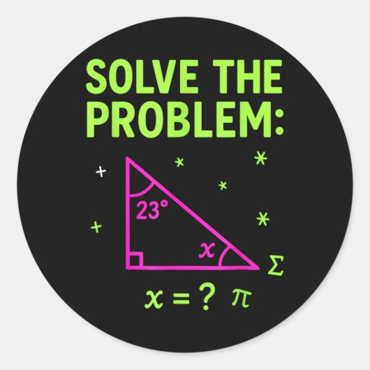 67 Math Meme Solve The Problem Funny Teachers Stud Runder Aufkleber (Vorderseite)